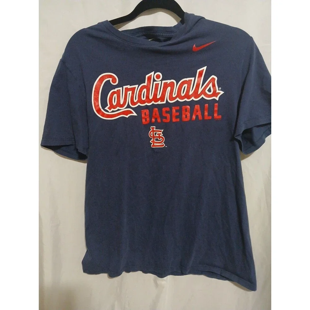Nike St Louis Cardinals Shirt Mens Large Blue Regular Short Sleeve MLB Baseball